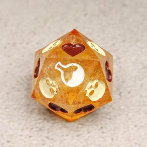 Solar Flare Death Save D20 / Sharp Edge Dice / Dice for Dungeons and Dragons / Alternative Shape Dice / TTRPG / Handmade Dice / Large d20