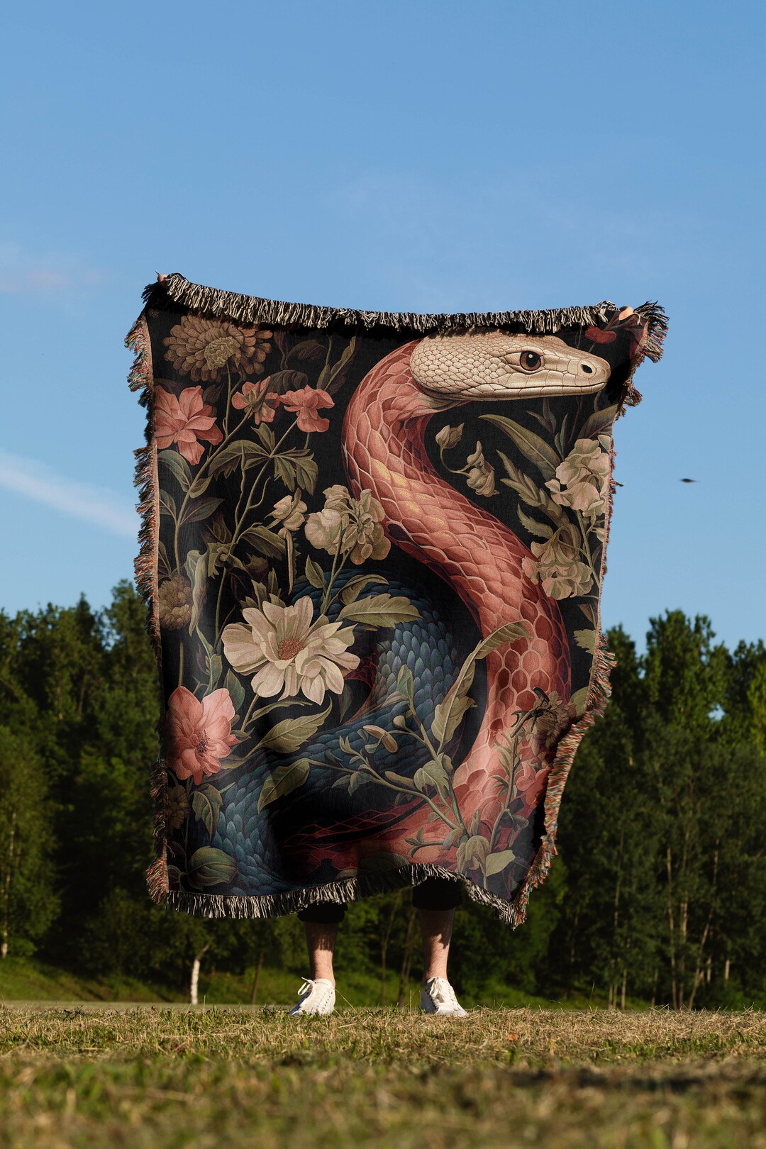 Boa Constrictor William Morris Inspired Woven Blanket Etsy