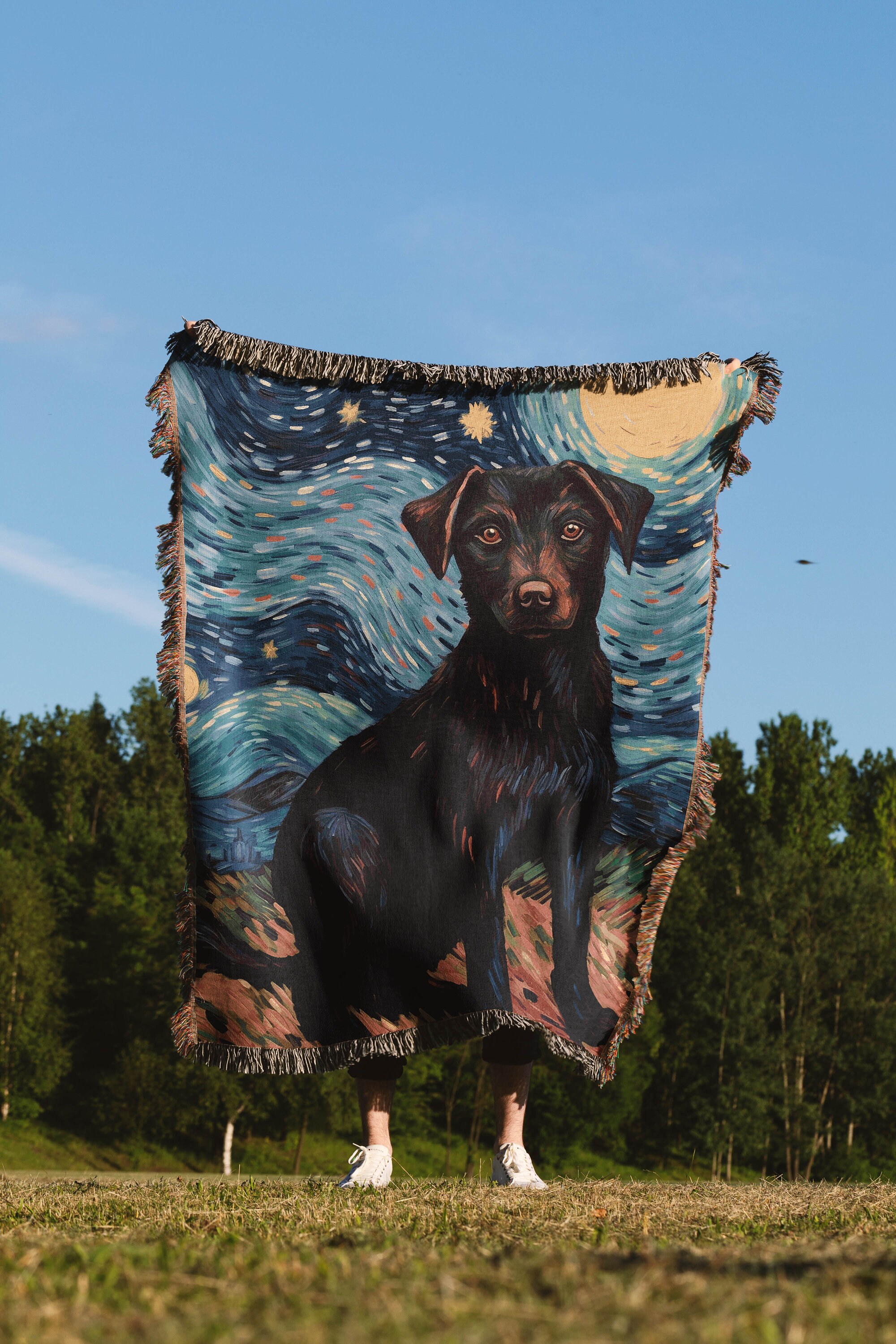 Brazilian Tracker Dog Starry Night Van Gogh Inspired Woven Etsy