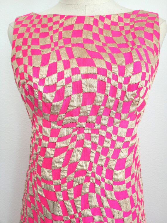 Vintage 60s Lurex A-Line Dress: Marshall Field an… - image 4