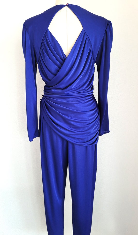 Abby Kent jersey knit jumpsuit with rhinestone tr… - image 2