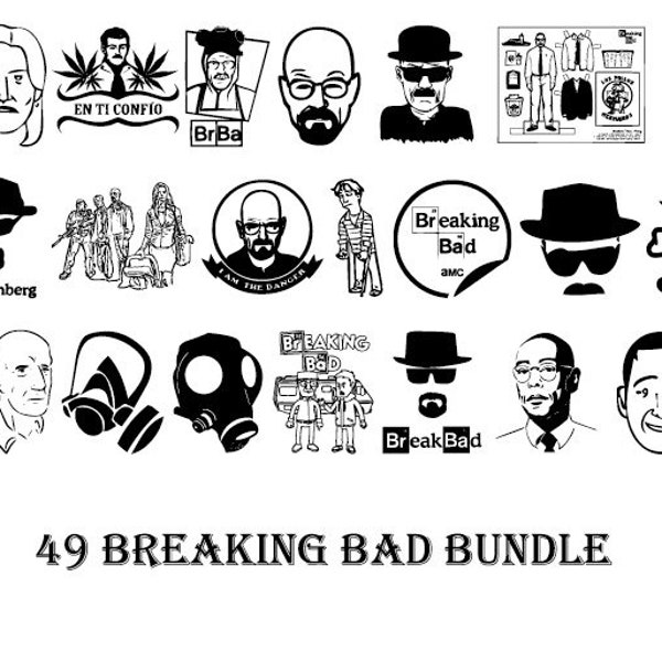 Breaking bad Svg Bundle /Heisenberg Svg /  Walter white Svg  /33 Clipart Bundle / Instant Download/svg/png/eps/pdf