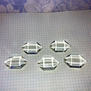 Crystal Prism, Set of 5, Pendant, Crystal Suncatcher, 50 mm, Chandelier Crystal, Crystal Ornament, Window Prism