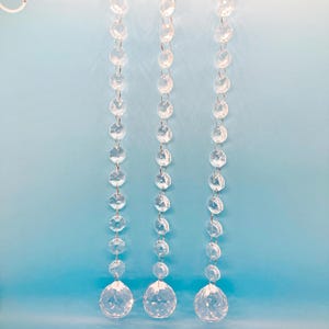 Crystal Ball Prism, 12 Inch Strand, Set of 3, Pendant, Crystal Sun Catcher, 30mm, Chandelier Crystal, Crystal Ornament, Window Prism