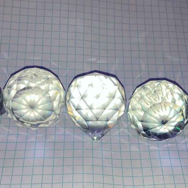 Large Crystal Ball Prism, Set of 5, Pendant, Crystal Suncatcher, 40 mm, Chandelier Crystal, Crystal Ornament,