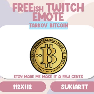 FREE Tarkov Bitcoin Emote Twitch Discord PNGtuber Vtuber Emote for Stream