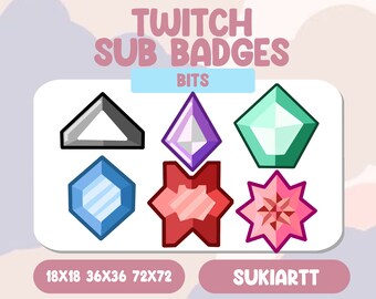 Bits Sub/bits badges pack Twitch Discord PNGtuber Vtuber Emote for Stream