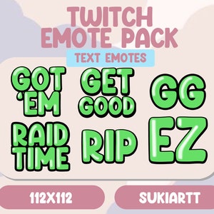 GREEN TEXT EMOTES Twitch Discord PNGtuber Vtuber Emote for Stream