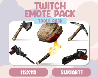TOOLS EMOTE PACK, Rust Twitch Discord PNGtuber Vtuber Emote for Stream