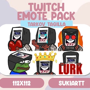 Escape From Tarkov Tagilla Emote Pack Twitch Discord PNGtuber Vtuber Emote for Stream, lurk, pog, killer, streamer, streaming, heart, cry