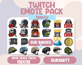 Escape From Tarkov ULTRA MEGA EMOTE Pack Twitch Discord PNGtuber Vtuber Emote for Stream