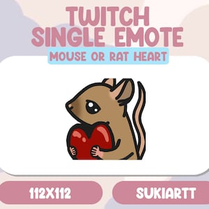 MOUSE OR RAT Heart Emote Emote Twitch Discord PNGtuber Vtuber Emote for Stream
