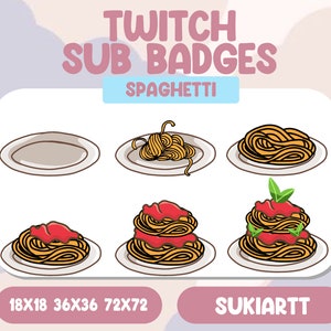DISTINTIVOS DE SUB ESPAGUETE Twitch Discord PNGtuber Vtuber Emote para Transmissão