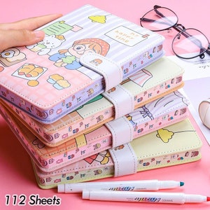 Lindo cuaderno de colegiala kawaii: cuaderno kawaii, lindo cuaderno de diario de tapa dura y suave