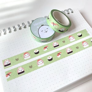 Dailywpuff の寿司和紙テープ/テープ/ジャンクジャーナル/スクラップブック用品/かわいい和紙テープ/かわいい/ジャーナル用品