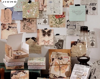100 sheets/box Ephemera Vintage Paper Set/ Memo Pads/ Vintage Scrapbooking Paper/Journaling Paper