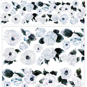 Flower Glossy PET Tape/ Journal Journal Stickers/ Stationery Supplies/ Journaling PET tape/ Collage Stickers/ Scrapbooking Supplies