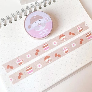 Coffee Lover Washi Tape van Dailywpuff/Tape/Junk Journal/ Scrapbookbenodigdheden/ Leuke Washi Tape/ Kawaii/ Journal benodigdheden