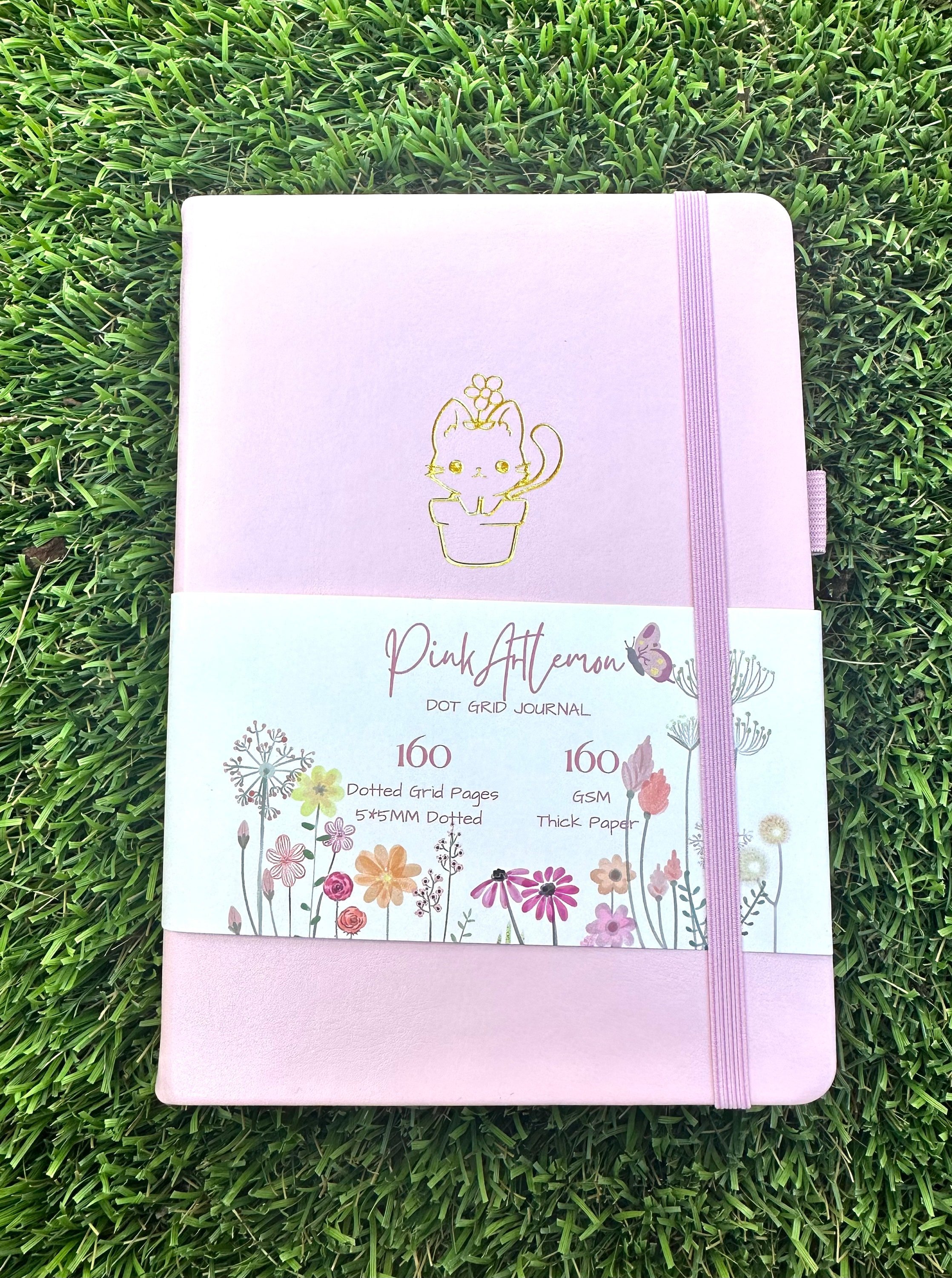 Cute Cat Bullet Journal/ Dotted Bullet Journal/ A5 PU Leather Bullet Journal/ Pink Journal/ Kawaii Journal/ 160 gsm Notebook