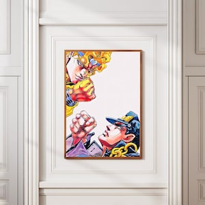 Jojo Digital Poster, Jonathan, Dio, Anime Poster, Printable Wall Art, Digital Print, Wall Decor, Digital Download, Anime Manga, Anime Art