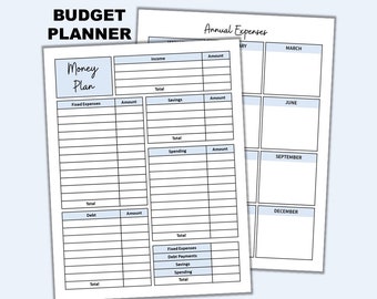 Salarisbegrotingsplanner, afdrukbaar, geldplan, financieel planner, budgetsjabloon, persoonlijke financiën, brief-pdf