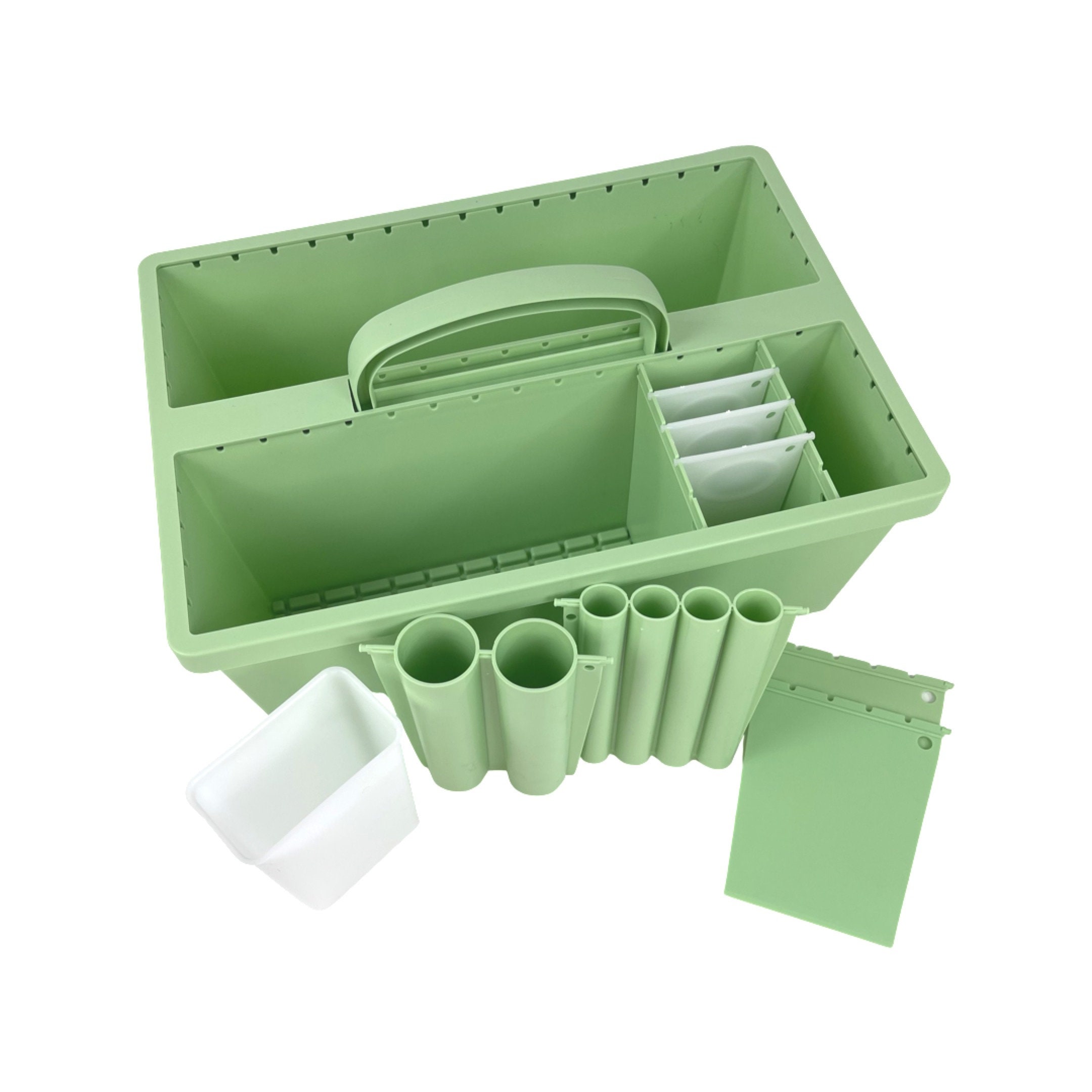 Enjoy Organizer 2 PACK - Portable DIY 8 Dividers Durable Plastic Tote  Basket Bin Tool & Supply Cleaning Caddy with Handle Made In USA (Mint)