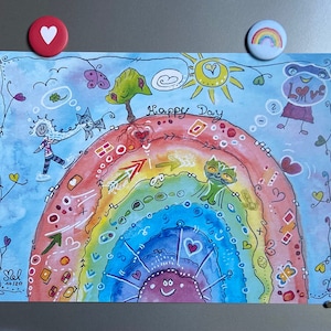 printed artwork colorful rainbow Happy Day for a good mood mindfulness picture happiness picture happiness training happiness anchor image 1
