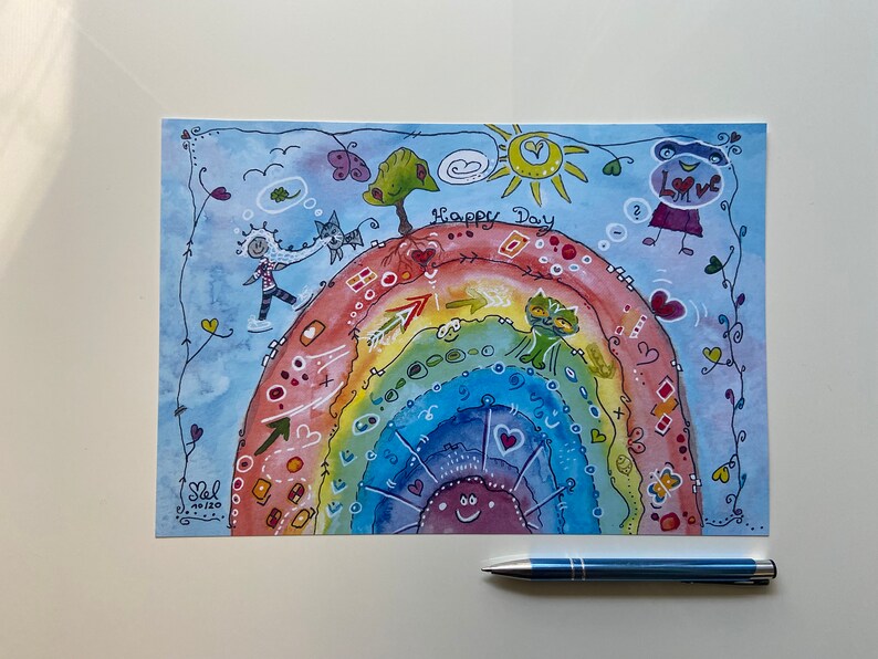 printed artwork colorful rainbow Happy Day for a good mood mindfulness picture happiness picture happiness training happiness anchor image 4