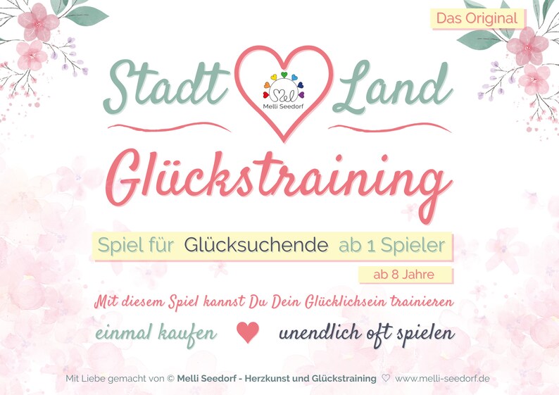 Spielblock: Stadt Land Glückstraining Kennenlernspiel 50 Blatt 100% Recyclingpapier Fördert Nähe zu sich, zu Freunden und Familie Bild 4