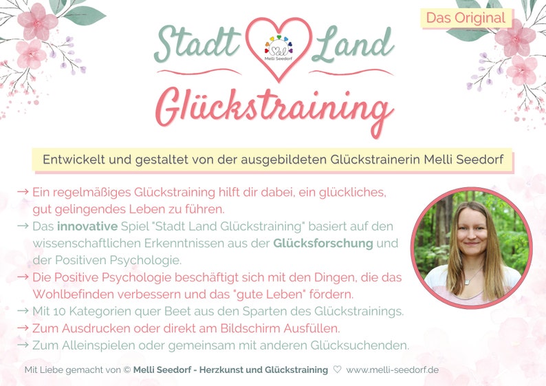 Spielblock: Stadt Land Glückstraining Kennenlernspiel 50 Blatt 100% Recyclingpapier Fördert Nähe zu sich, zu Freunden und Familie Bild 7