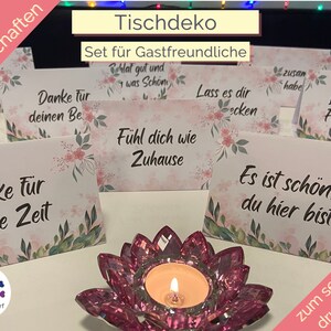 Table decoration | show your guests your appreciation with these 12 messages in reversible design | Download to print yourself