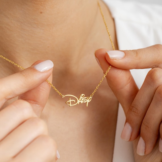 Sterling Silver Disney Name Necklace, Personalized Gift