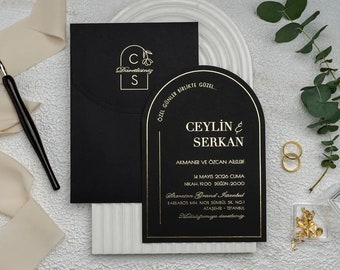 Wedding Invitation | Elegant Invitation | Elegant Celebrate Invitation | Black - Gold Invitation | Quinceanera | Sweet 15 | Sweet 16