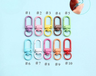 10Pcs Swivel Lobster Clasps ： Colorful Alloy Claw Clips for Jewelry Making, Keychains, and Bag Charms. Secure & Strong Findings.