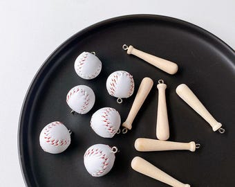 5Pcs Emulational Baseball Charms, Mini Baseball Sport Pendant, DIY Jewelry Accessories, Bracelet Necklace Earring Findings Craft Supplies