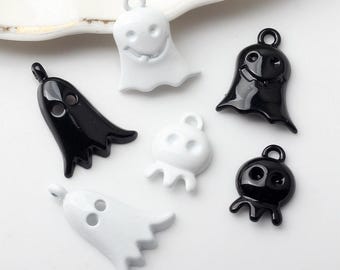 5Pcs Ghost Charm, Halloween Alloy Charm, DIY Jewelry Accessories, Bracelet Necklace Earring Findings Craft Supplies Halloween Jewelry