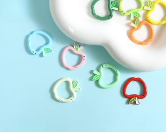 5Pcs Colorful Apple Spring Buckle, Lobster Clasps, Spring Rings, DIY Jewelry Making Connectors Findings Craft Supplies, Christmas Gift