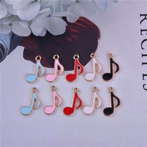 10Pcs Musical Note Charm, Alloy Pendant, DIY Jewelry Accessories, Bracelet Necklace Earring Findings Craft Supplies