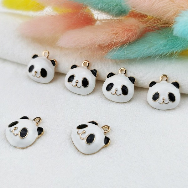 3Pcs  3D Panda Charm, Alloy Oil Drop Pendant,DIY Accessory, Earrings,Necklace Pendant Material