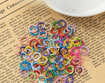 50pcs Colors Painted Metal Jump Rings, DIY Jewelry Findings Open Jump Rings For Jewelry Making Accessories Findings Craft Supplies