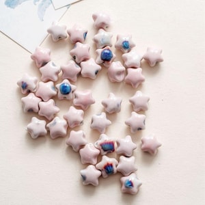 10Pcs Ceramic Star Beads, Color Star Beads Pendant, DIY Bracelet Necklace Earring Jewelry Findings Craft Supplies