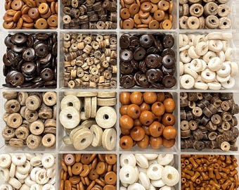 10Pcs Natural Wooden Beads, Round Bead Charms, DIY Jewelry Supplies for Bracelet Making, Necklace, Earrings Crafting