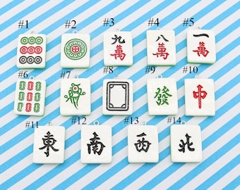10 szt. zawieszek z żywicy Mahjong, brelok z kafelkami Mahjong, akcesoria do biżuterii DIY, bransoletki, naszyjnika i kolczyków, materiały rzemieślnicze