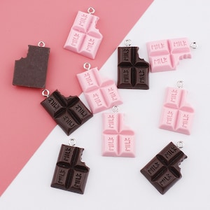 5Pcs Ghocolate Resin Charm,  Simulated Gap Ghocolate Pendant, Jewelry Accessories Material DIY Creative Necklace Earrings Keychain Pendant