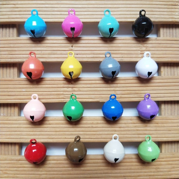 5Pcs/10Pcs Candy-Colored Pet Bell，Iron Pet Pendant Charm, Children' Toy, DIY Key Ring Jewelry Making Findings Supply