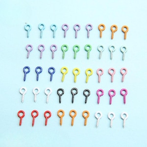 100Pcs Mixed Color Eye Screw For Jewelry Making Charm Pendant, DIY Jewelry Accessories, Necklace Earring Findings Craft Supplies