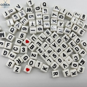 10Pcs White Ceramic Letter Beads, Bright ABC Name Initial Letter Beads, Square  Alphabet Beads Necklace Bracelet DIY Jewelry Findings