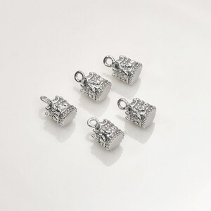 2 colgantes de carrusel de oro de 14 k, abalorios de caja de música, accesorios de joyería para hacer tú mismo, accesorios para pulseras, collares y pendientes, artesanía hecha a mano Silver Music Box