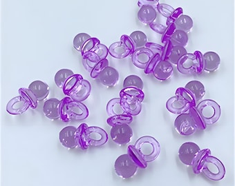 10Pcs Clear Multicolor Pacifier Beads, Acrylic Rave Charms for Jewelry Making.