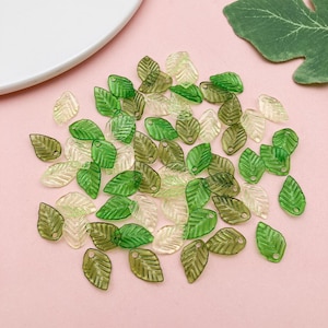 Ciondoli a forma di foglia in resina verde: creazione di gioielli fai da te, 20 pezzi